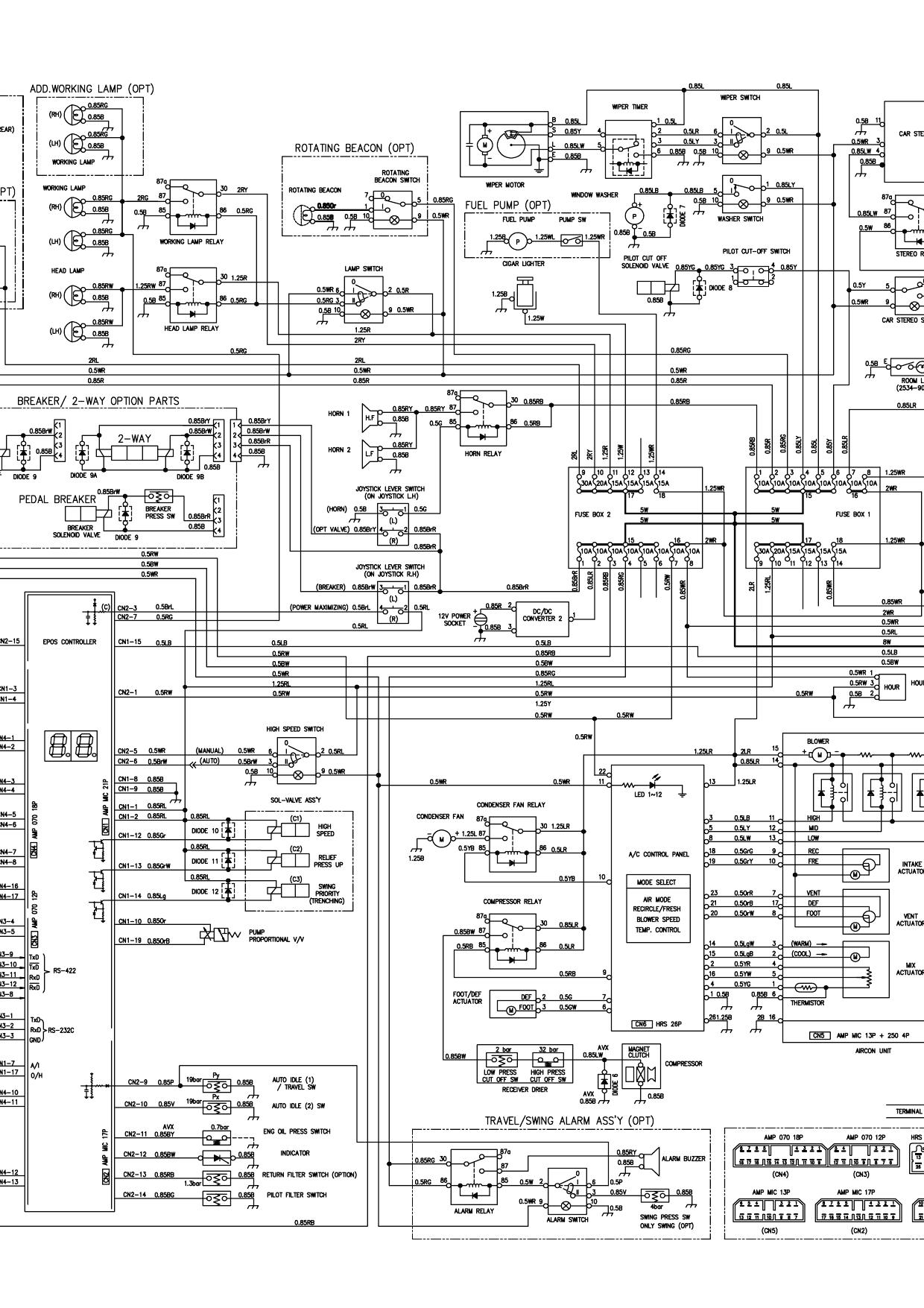 S225LCV ELECTRICAL CIRCUIT DIAGRAM Schematic Daewoo Doosan